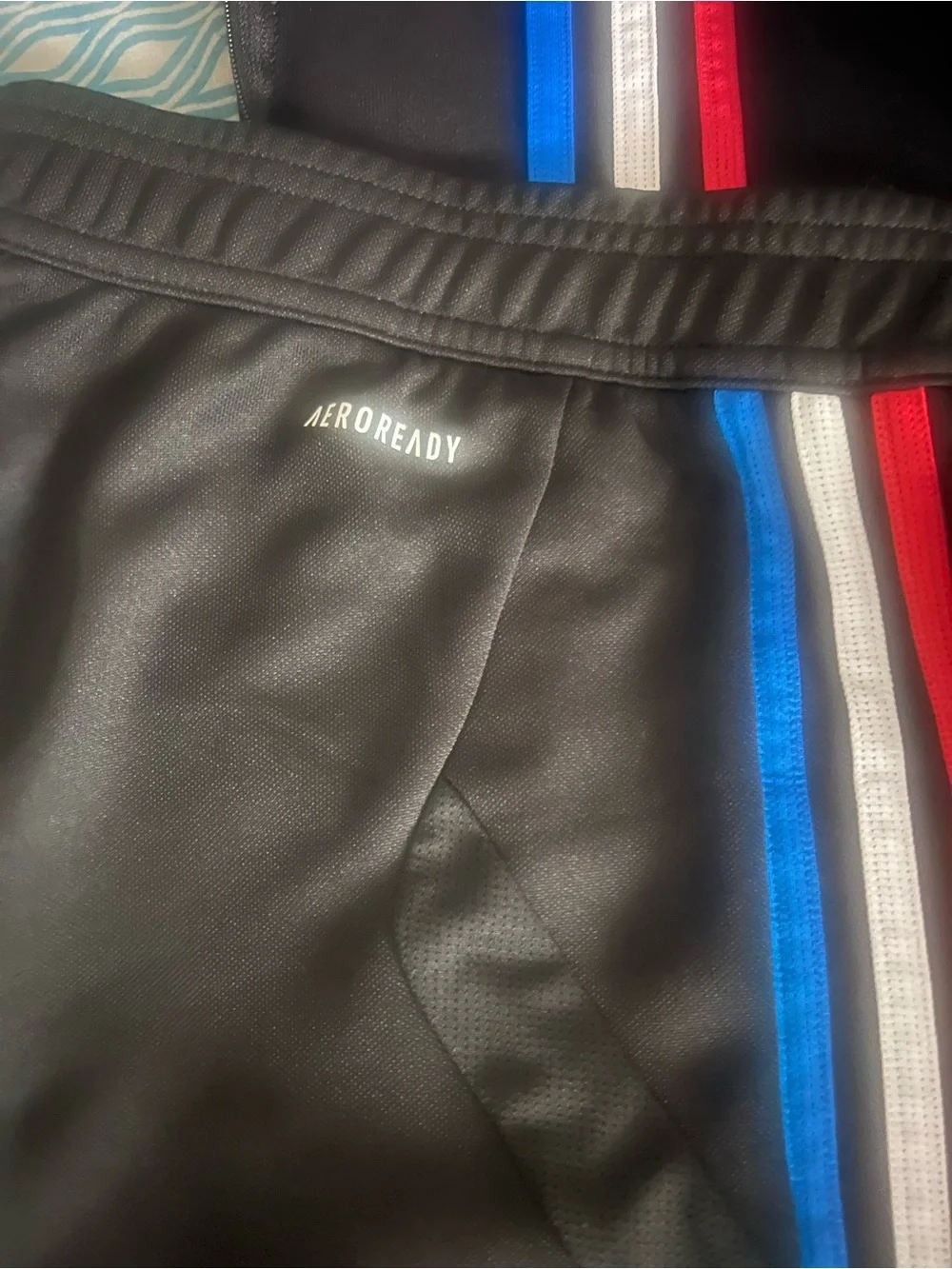 adidas Black Sweatpants with Multicolor Stripe Accents
